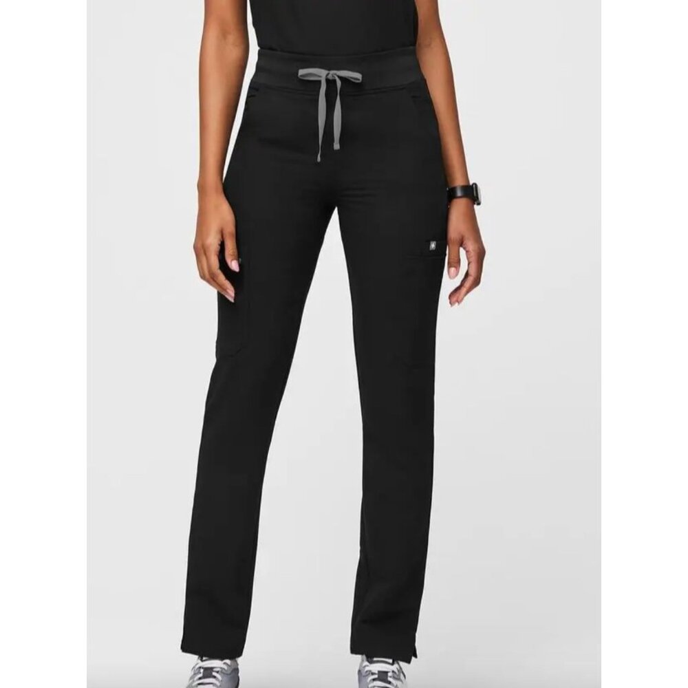 Figs Black Straight Leg Pants